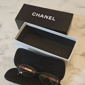 CHANEL Black and Gold Glasses